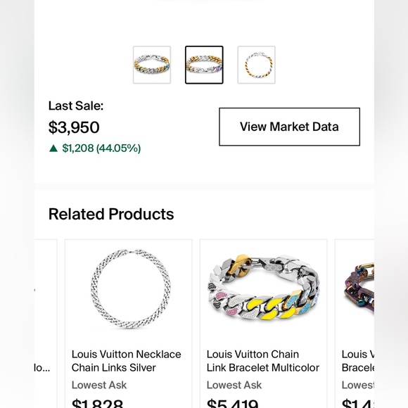 Louis Vuitton chain link multicolor reversible bracelet - Picture 8 of 9